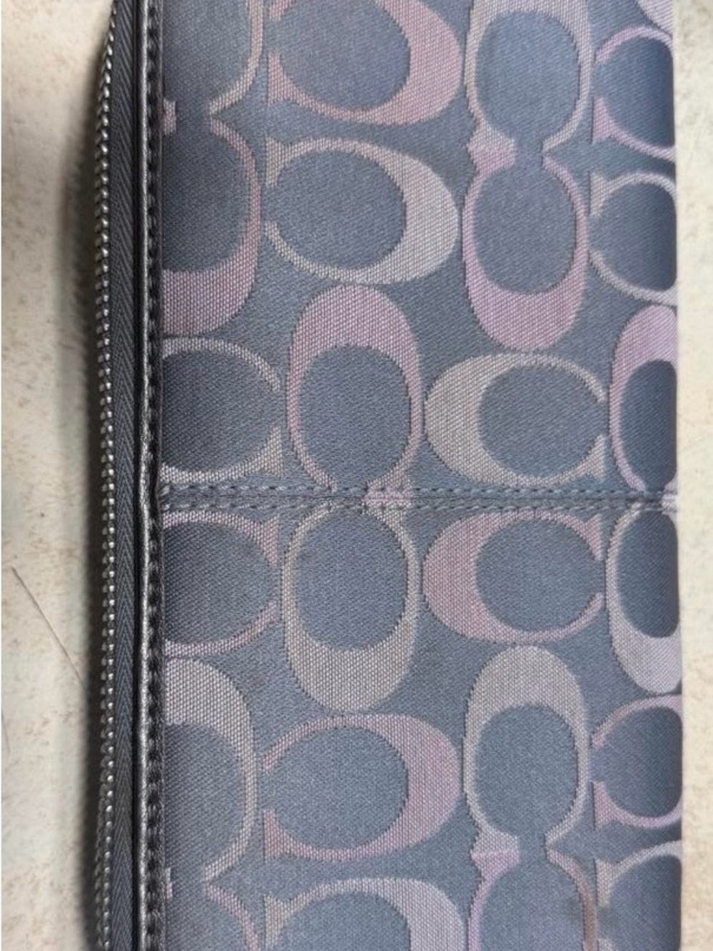 Coach Gray and Pink Signature Zip Phone Sleeve
